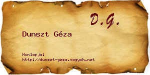Dunszt Géza névjegykártya