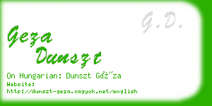 geza dunszt business card